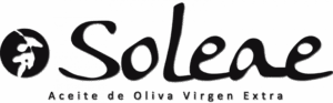 Logo Soleae aceite de oliva virgen extra con símbolo de oliva estilizado