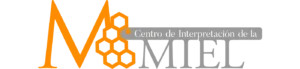 Logo del Centro de Interpretación de la Miel con abeja y panales en naranja y texto gris
